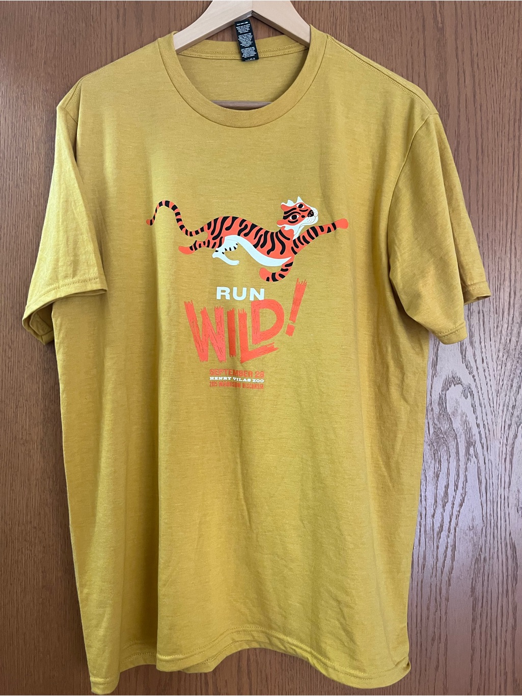 Mustard Yellow 'Run Wild' Tiger Graphic Tee